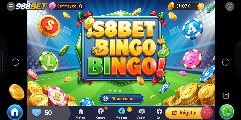 Tampilan gameplay Bingo di 988BET yang menarik dan interaktif.