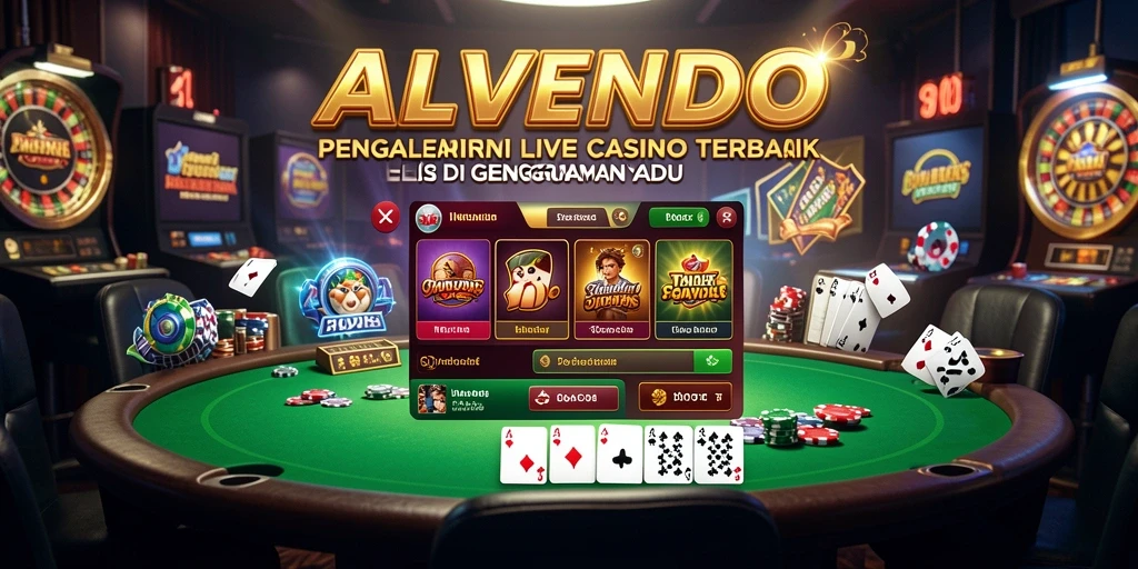 Screenshot gameplay ALVENDO menampilkan dealer dan pemain dalam aksi langsung.