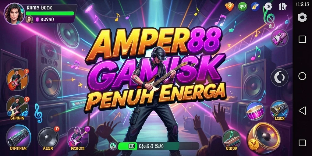 Screenshot AMPER88 menampilkan gameplay musik yang seru dan interaktif.
