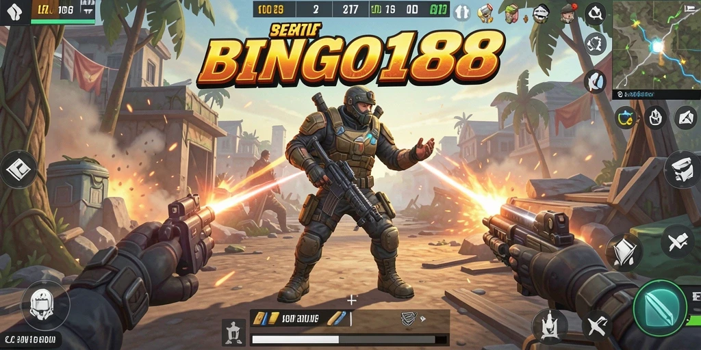 Tampilan gameplay BINGO188 yang menegangkan dan seru di lapangan pertempuran.