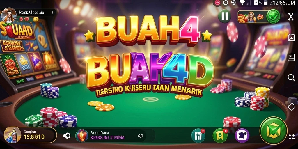 Tampilan gameplay seru di aplikasi BUAH4D dengan berbagai permainan Kasino.