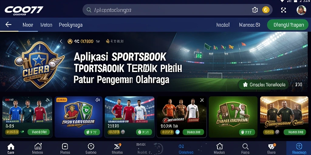 Tampilan menarik aplikasi COO77 dengan fitur Sportsbook yang lengkap.