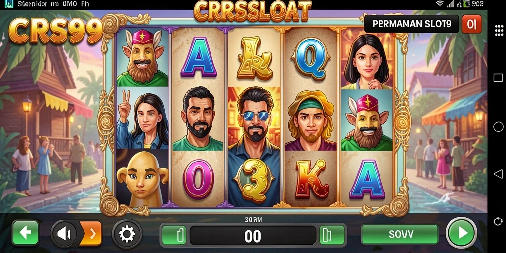 Tampilan utama gameplay Slot CRS99 yang menarik dan penuh warna.