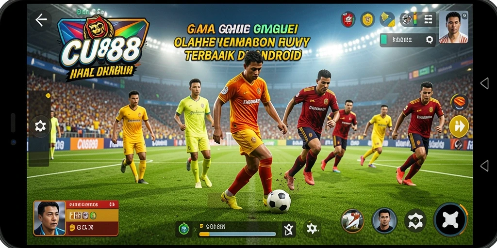 Screenshot Gameplay CU888 menampilkan aksi olahraga yang intens.