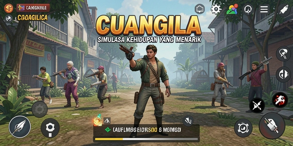 Tampilan gameplay CUANGILA menunjukkan interaksi karakter dalam dunia virtual.