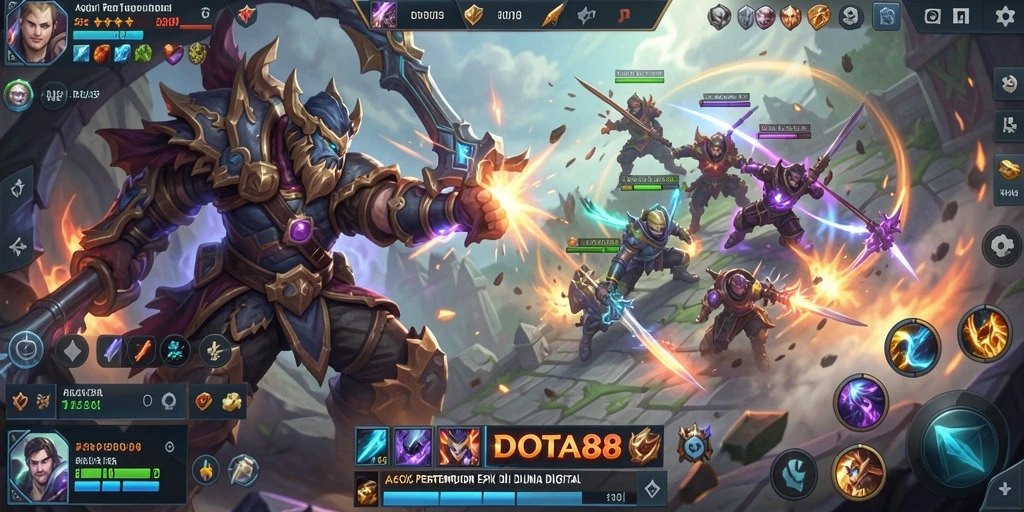 Tampilan gameplay DOTA88 yang mendebarkan dan interaktif.