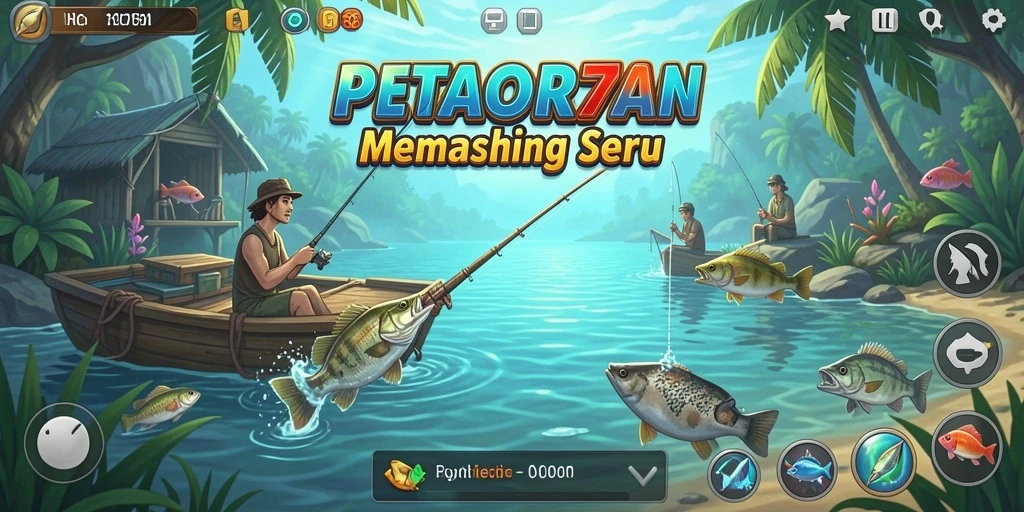 Tampilan gameplay GACOR78 yang menampilkan keseruan memancing ikan.