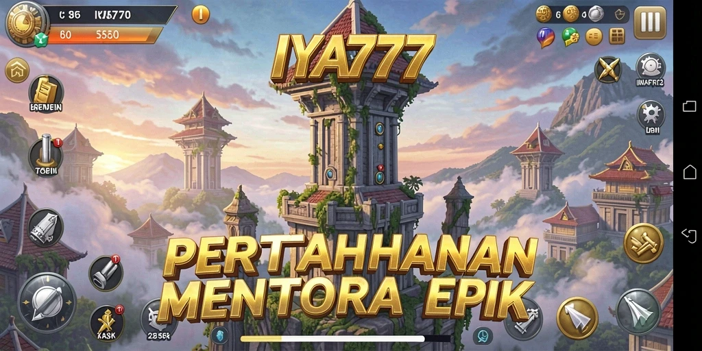 Tampilan gameplay IYA777 yang penuh aksi dan strategi Tower Defense.