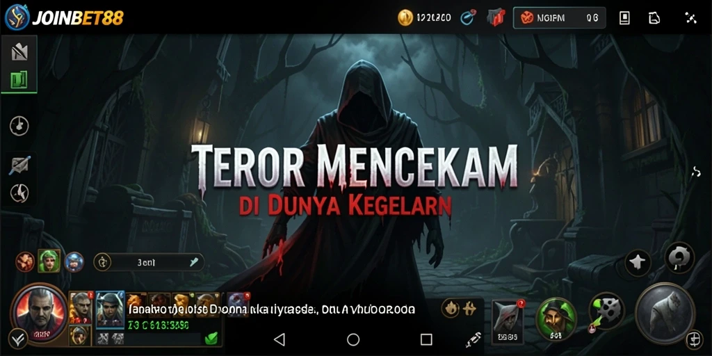 Tangkapan layar utama game JOINBET88 menampilkan atmosfer horor yang mencekam.