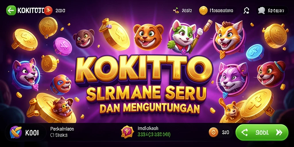 Tampilan gameplay KOKITOTO yang dinamis dan menggembirakan.