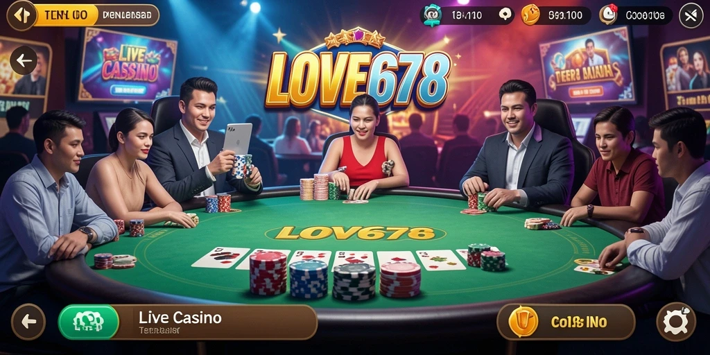 Tampilan gameplay Live Casino yang menarik di LOVE678 dengan dealer profesional.
