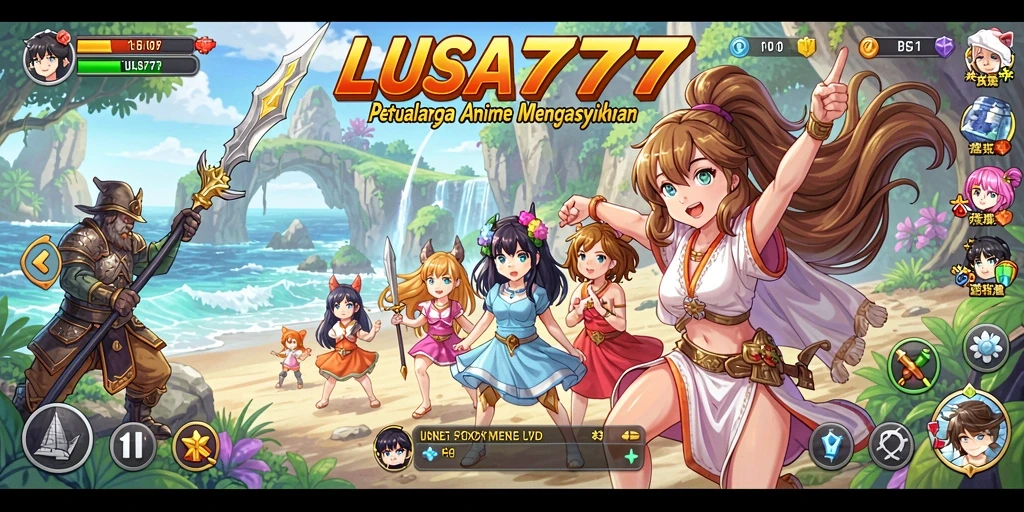 Tampilan gameplay yang seru dalam LUSA777 dengan karakter Anime.