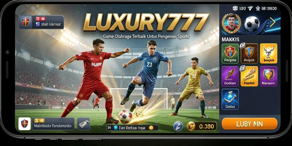 Tangkapan layar menunjukkan aksi intens dalam LUXURY777 dengan pemain berkompetisi di lapangan.