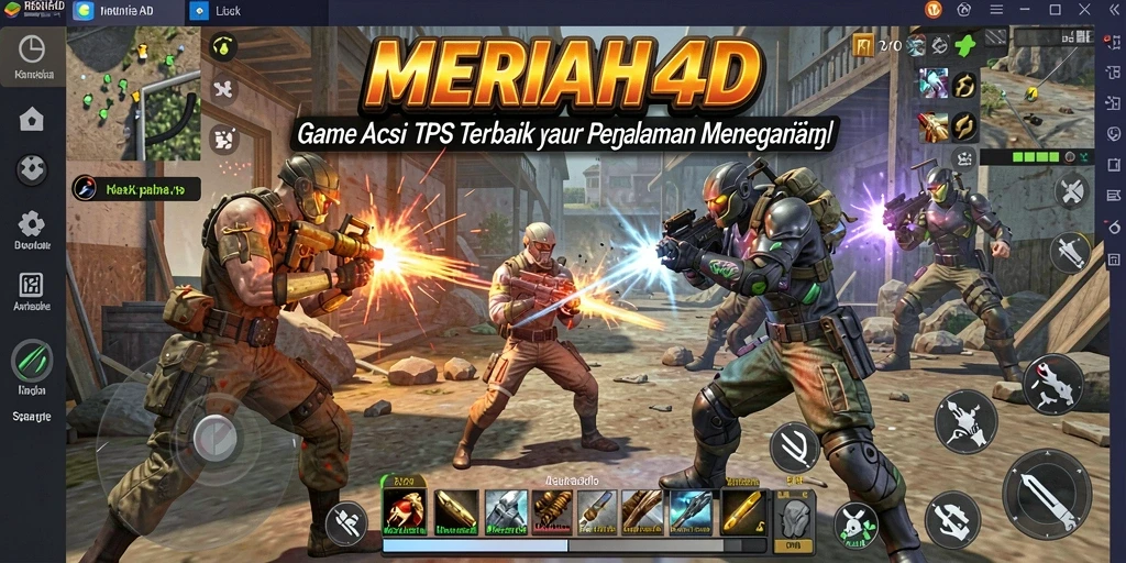 Screenshot gameplay MERIAH4D menampilkan aksi mendebarkan dalam pertempuran TPS.