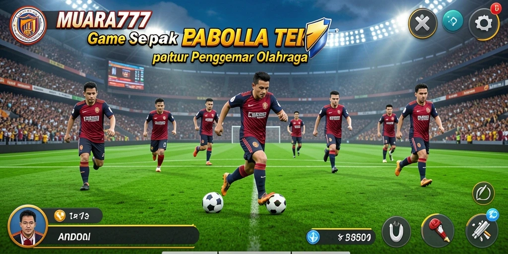 Tampilan gameplay MUARA777 dengan aksi sepak bola penuh semangat.