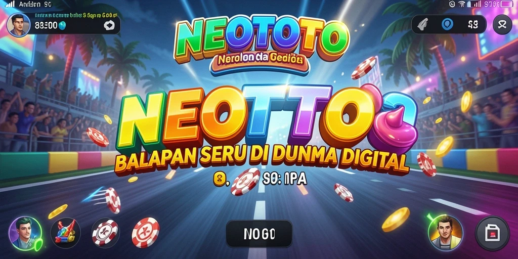 Tampilan gameplay NEOTOTO menampilkan aksi balapan yang cepat dan menegangkan.