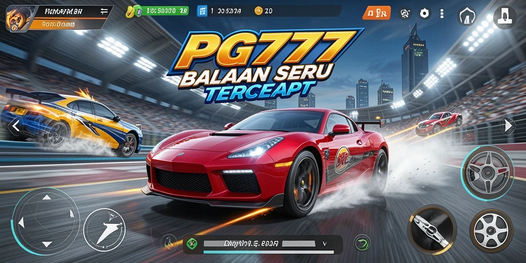 Menampilkan gameplay seru dari balapan mobil PG777.