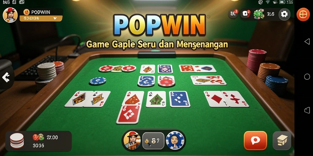 Tampilan gameplay Gaple yang seru dan interaktif di POPWIN.