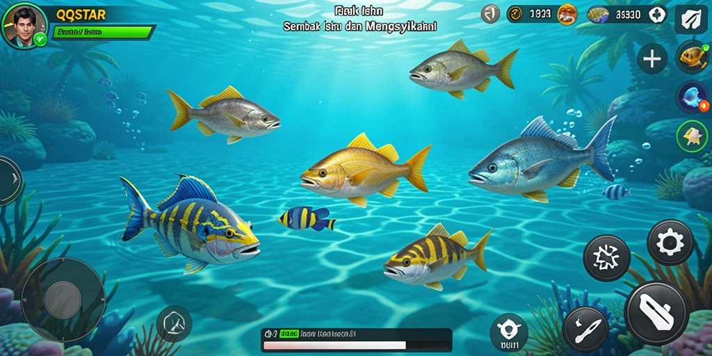 Tampilan gameplay menarik dalam permainan Tembak Ikan QQSTAR.