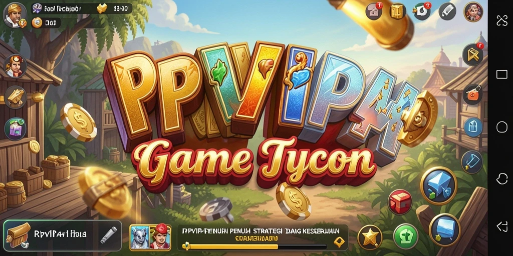 Tampilan gameplay RPVIP4 yang menarik dalam membangun kerajaan bisnis.
