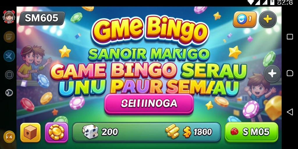 Screenshot gameplay SM605 yang menampilkan keseruan bermain Bingo.
