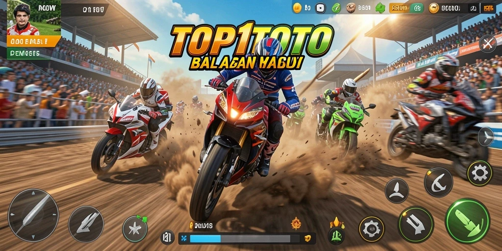 Gameplay seru balapan motor di TOP1TOTO yang menegangkan.