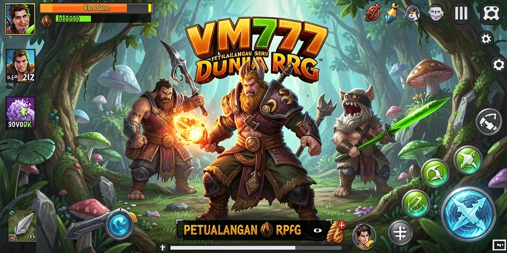 Tampilan gameplay seru dari game RPG VM777 yang mengajak pemain berpetualang.