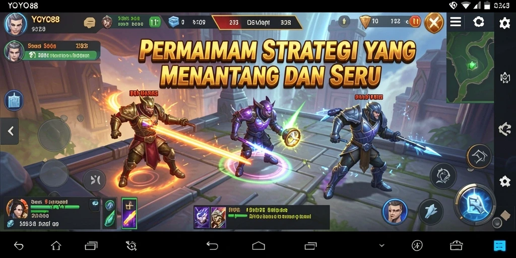 Tampilan gameplay seru dari YOYO88 yang penuh strategi dan kolaborasi.