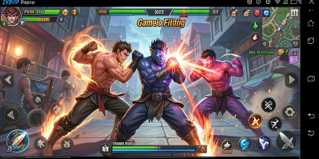 Tangkapan layar gameplay ZK9VIP menampilkan aksi pertarungan yang seru.